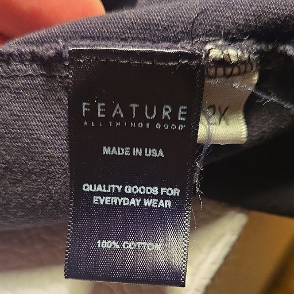 Feature Black Long Sleeve Shirt with Graphic Feature Text - Picture 3 of 4